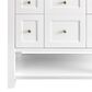 James Martin Vanities Breckenridge 36" Single Bathroom Vanity in Bright White with 3 cm Ethereal Noctis Quartz Top and Rectangular Sink, , large
