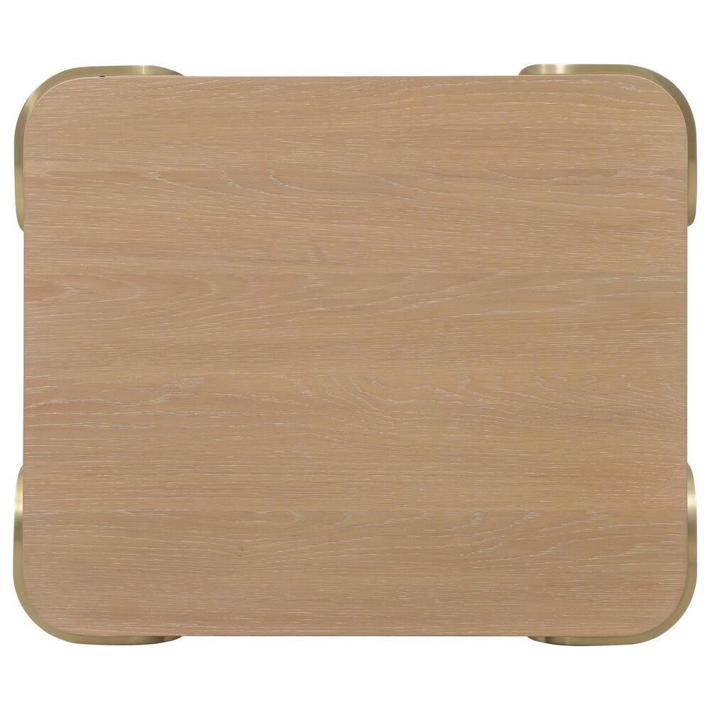 Hooker Furniture Banyon Bay Two-Tier End Table in Desert Oak and Brushed Brass, , large