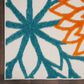 Nourison Aloha 12" x 15" Turquoise and Multicolor Indoor/Outdoor Area Rug, , large