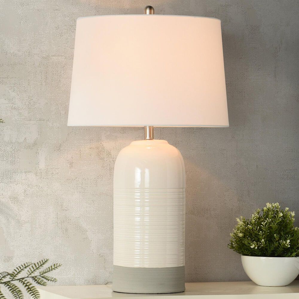 Flair Industries 30&quot; Ceramic Table Lamp in Evian Ivory, , large