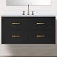Lexora Home Castor 36" Single Bathroom Vanity in Black with 2 cm White Cultured Marble Top and Rectangular Sink, , large