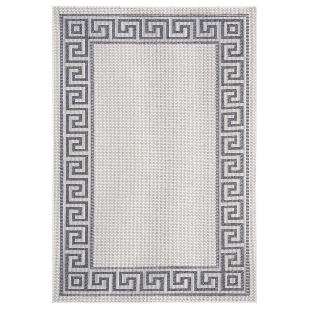 Safavieh Bermuda Traditional 5"3" x 7"6" Ivory and Blue Indoor/Outdoor Area Performance Rug, , large
