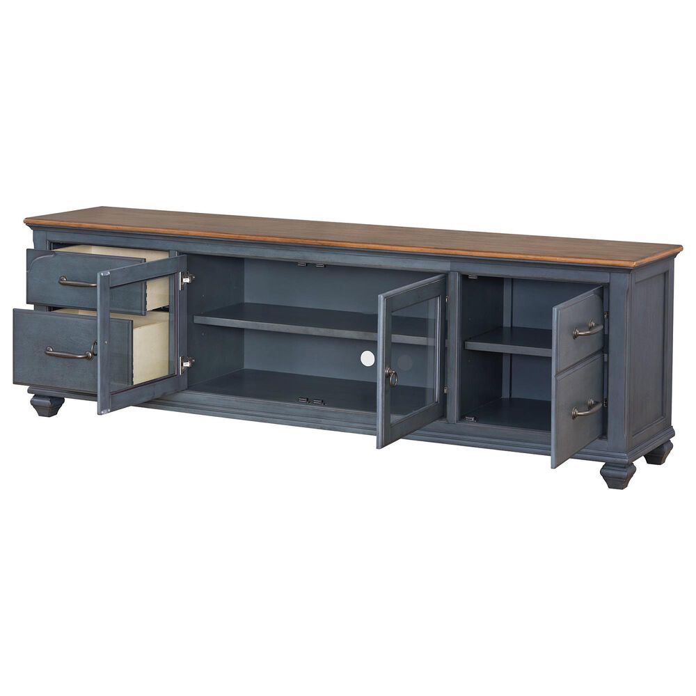 Legends Furniture Americana 84&quot; TV Stand in Corduroy Blue and Brown, , large