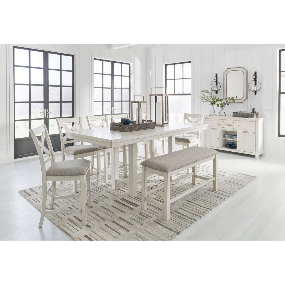 Ashley Robbinsdale 49&quot; Counter Height Bench in Antique White, , large