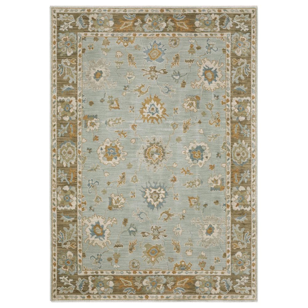 Oriental Weavers Maeve MAE06 Blue and Rust 6"7" x 9"6" Area Rug, , large