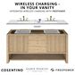 James Martin Vanities Chicago 60" Single Bathroom Vanity in Smokey Celadon with 3 cm Ethereal Noctis Quartz Top, Rectangular Sink and FreePower Wireless Charger, , large