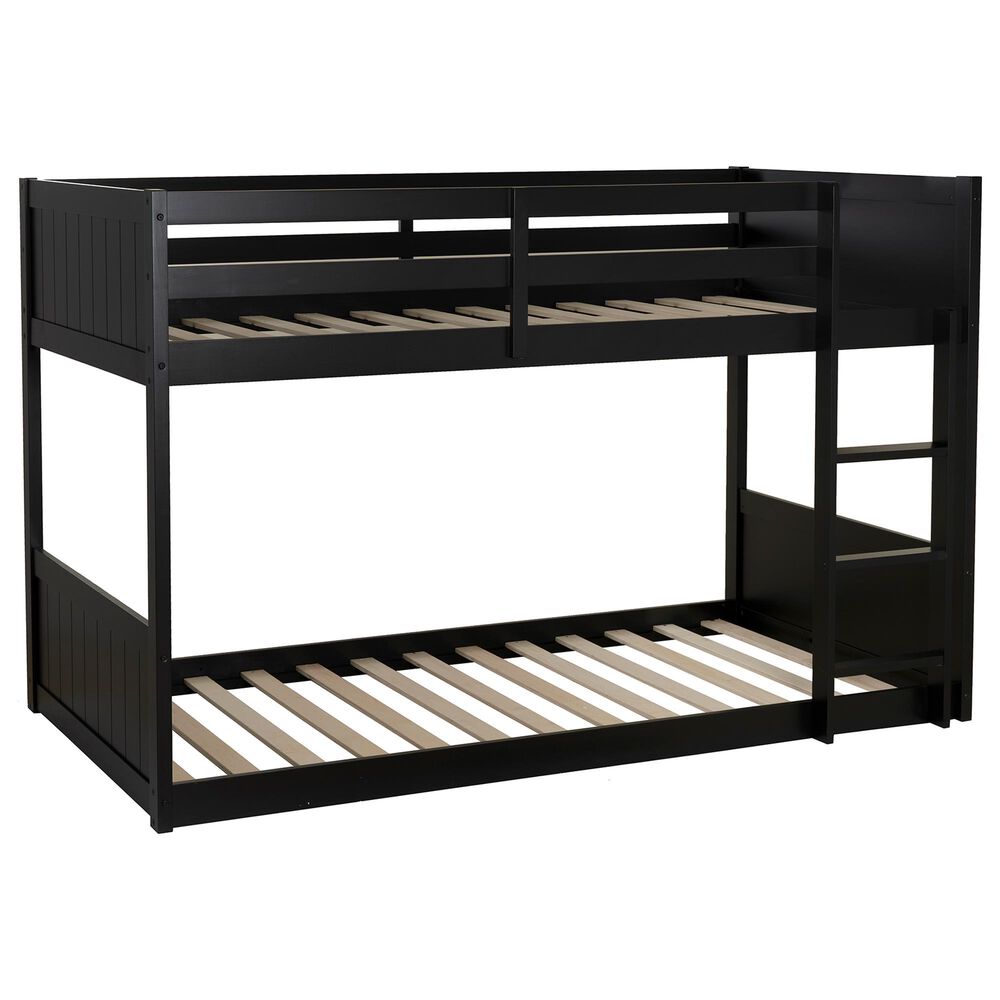 Linden Boulevard Dalton Low Profile Twin Bunk Bed in Black, , large