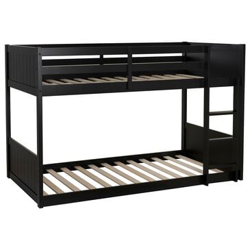 Linden Boulevard Dalton Low Profile Twin Bunk Bed in Black, , large