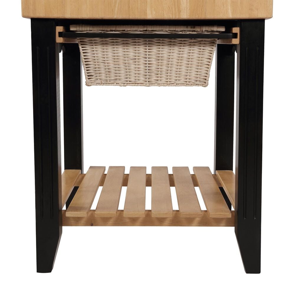 Linon Home Decor Kolton Kitchen Island in Black and Natural, , large
