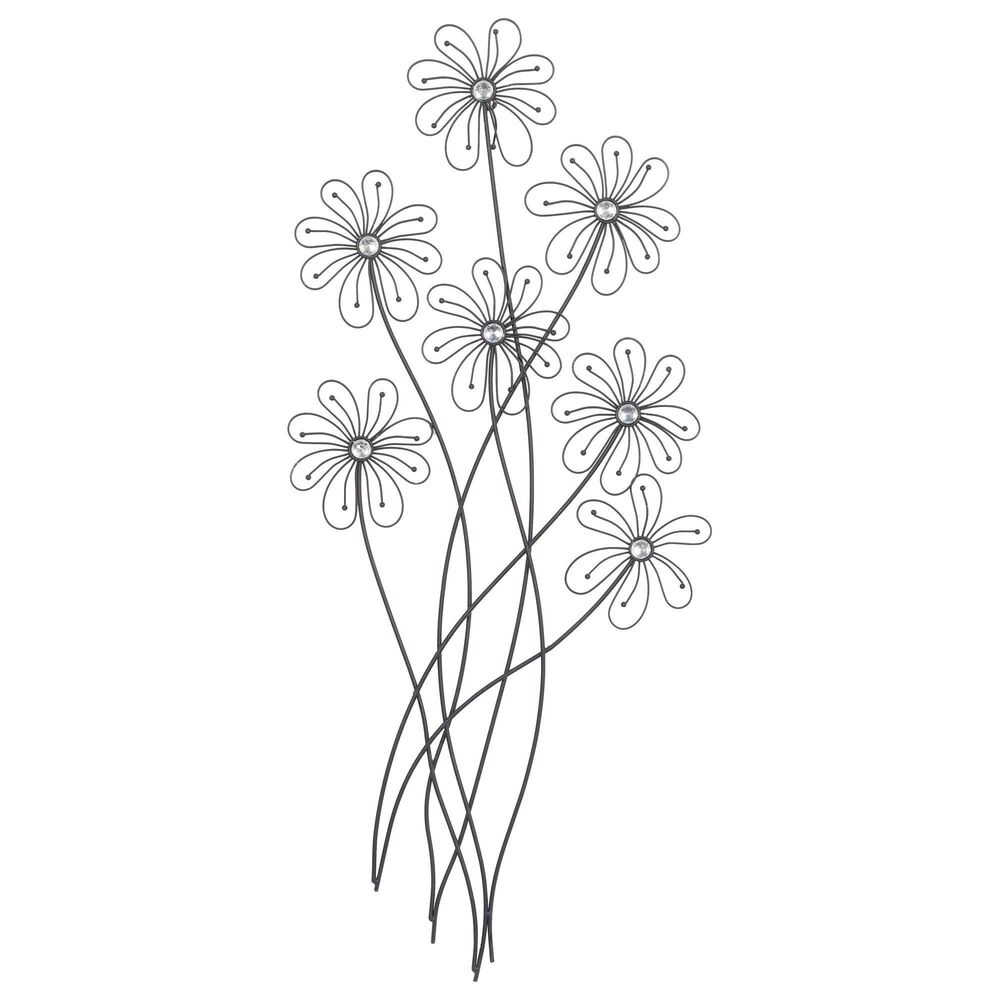 Floral Wall Decor in Black, , large