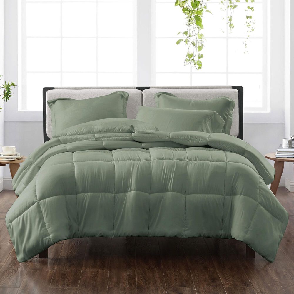 Pem America Cannon Solid 3-Piece Full/Queen Comforter Set in Green, , large