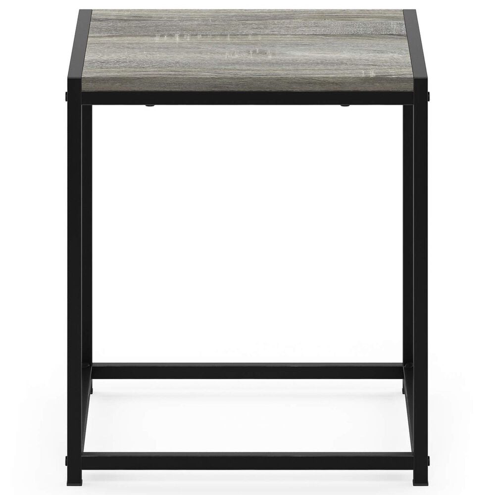 HOMLUX 1-Tier End Table in French Oak Grey and Black, , large