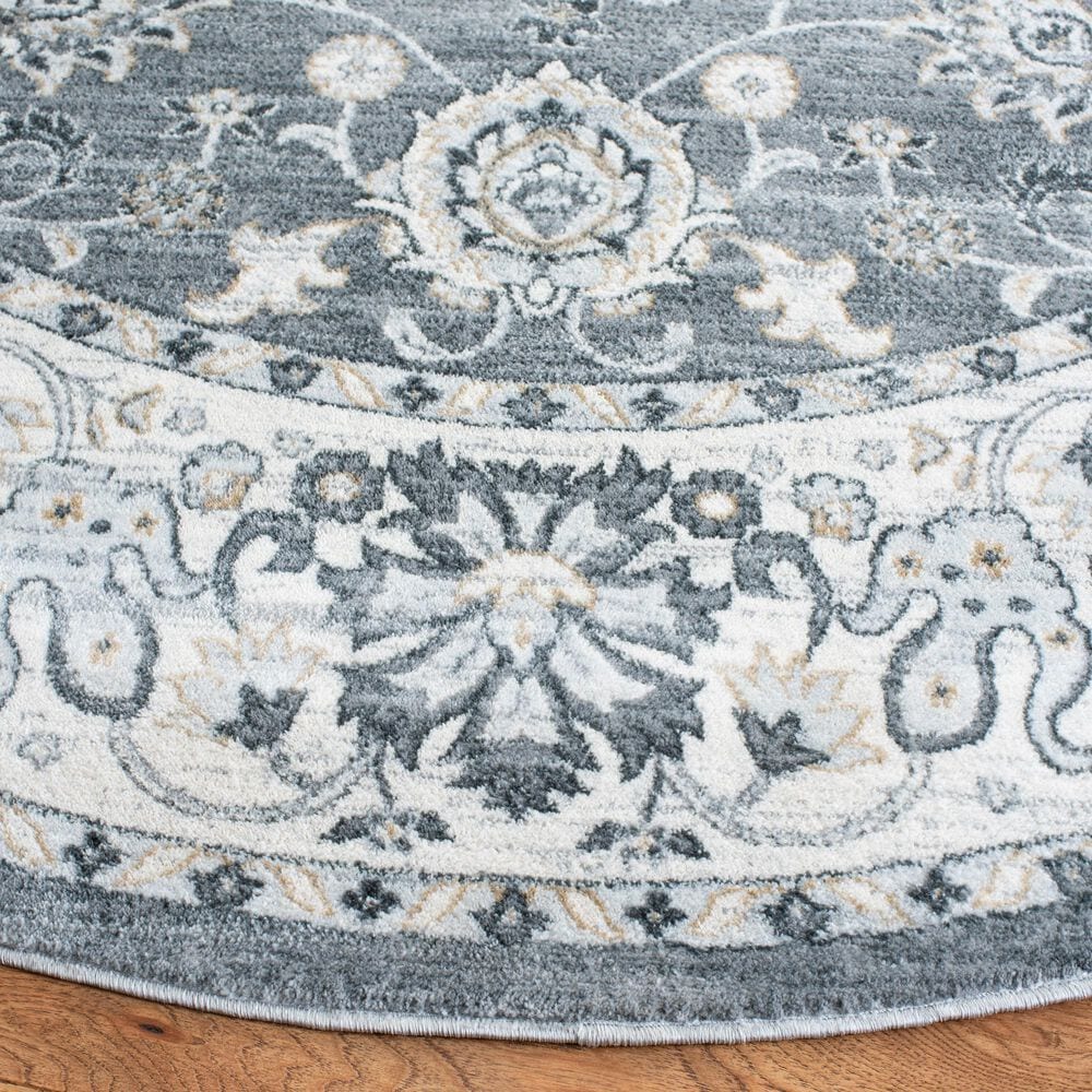 Safavieh Isabella ISA940F 6&#39;7&quot; Round Gray and Cream Area Rug, , large