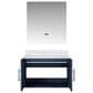 Lexora Home Geneva 30" Single Bathroom Vanity in Glossy White with 2 cm White Carrara Marble Top, Rectangular Sink and 30" LED Mirror, , large