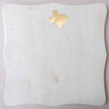 The Royal Standard 12" Texas Marble Serving Board in White and Gold, , large