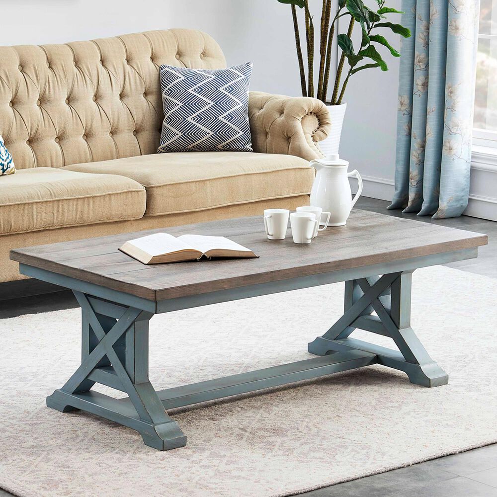 Shell Island Furniture Bar Harbor Coffee Table in Bar Harbor Blue, , large