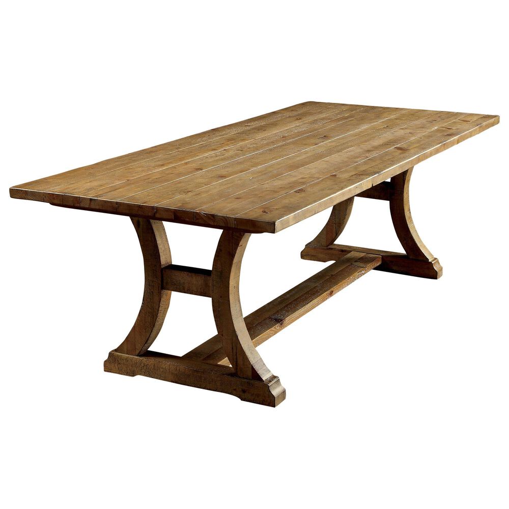 Furniture of America Mcinnis Dining Table in Rustic Pine, , large