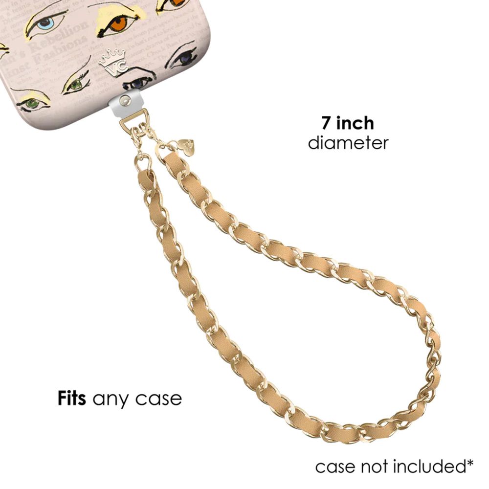 Velvet Caviar Nude Leather Chain Phone Charm, , large
