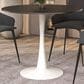 Leisuremod LeisureMod Bristol Mid-Century Modern Round Dining Table with a 31 Wood Top and Iron Pedestal Base with Gloss Finish for Kitchen and Dining Room, , large