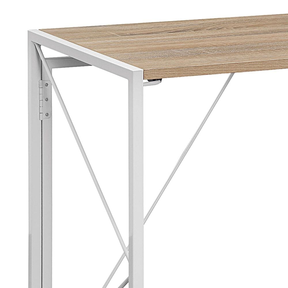 Valor Living Ravel Tool-Less Folding Desk in River Oak and White, , large