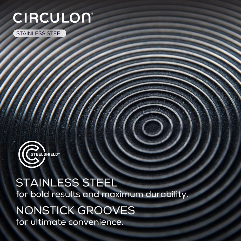 Circulon 8&quot; and 10.25&quot; Nonstick Frying Pan Set in Stainless Steel, , large