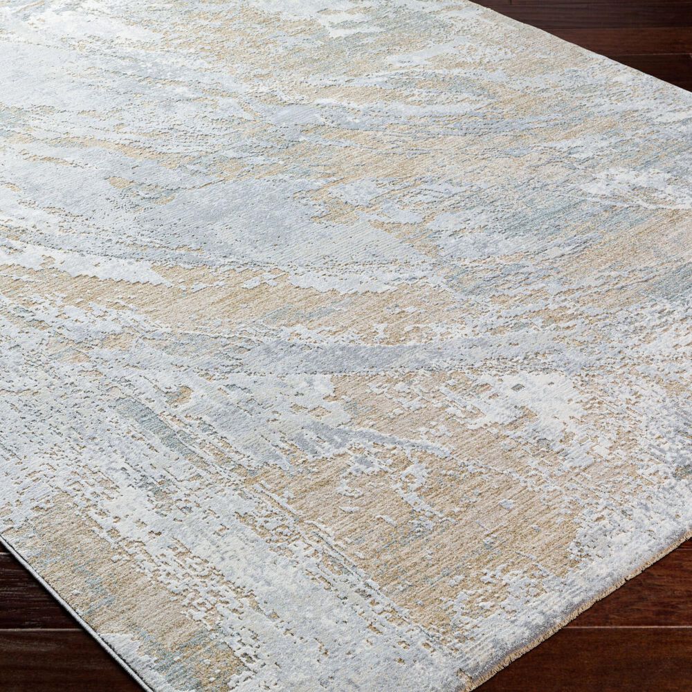 Surya Brunswick Cream, Taupe, Tan, Light Slate, Blue and Gray 6'7" x 9'6" Area Rug, , large