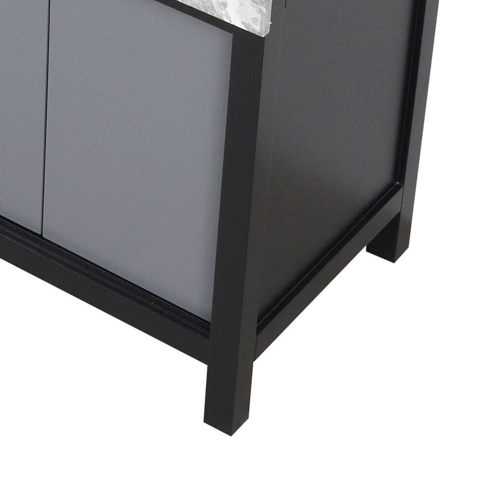 Lexora Home Zilara 80&quot; Double Bathroom Vanity in Black and Grey with 11 cm Castle Grey Marble Top and Rectangular Sinks, , large