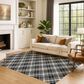 Dalyn Rug Company Soft Essentials Plaid Black 10" x 14" Indoor/Outdoor Area Rug, , large