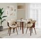 LumiSource Curvo Arm Chair with Cream Fabric Cushion in Walnut (Set of 2), , large