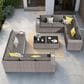 HOMLUX 12-Piece Modern Outdoor Sectional Furniture Set in Dark Gray, , large