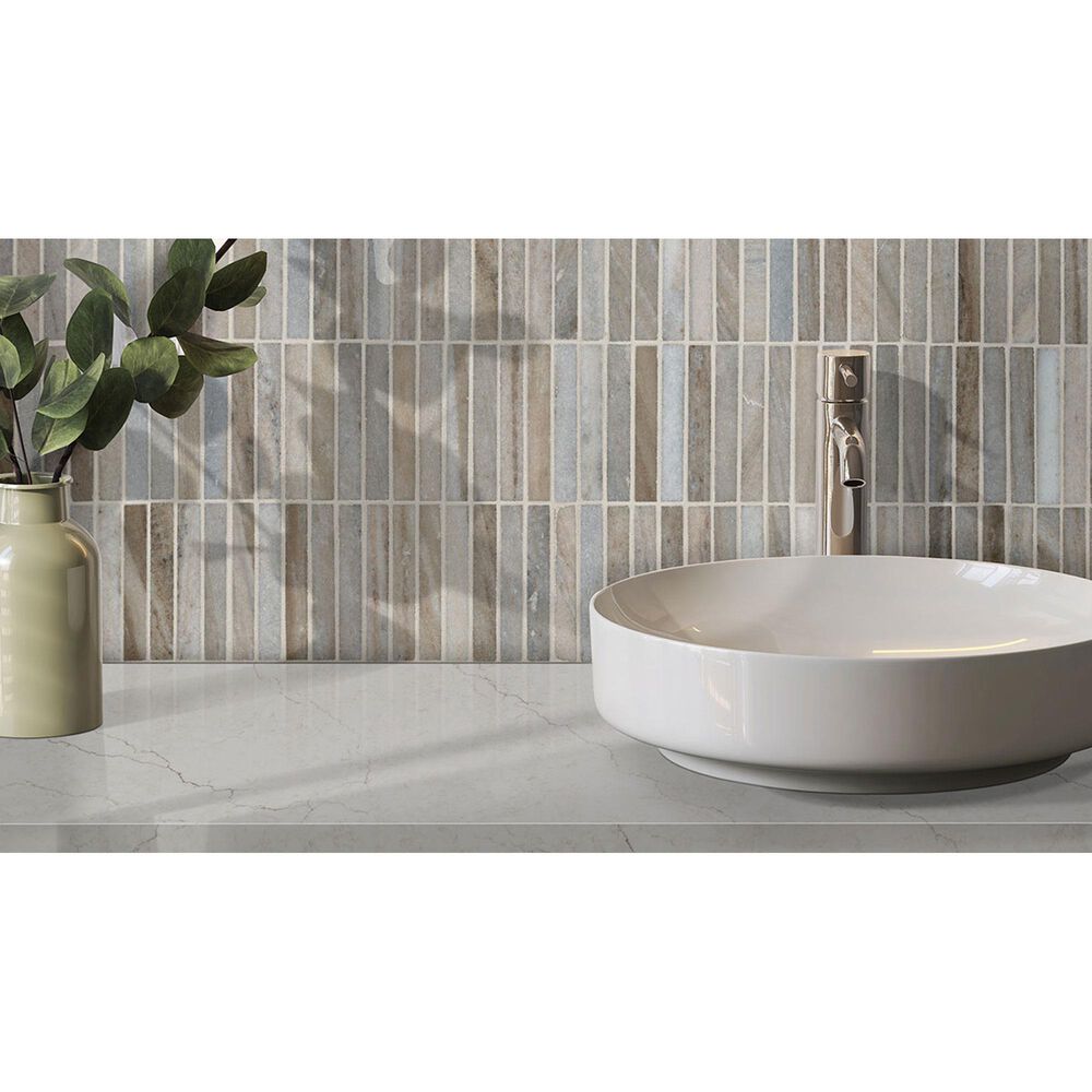 MS International Ravello 5/8" x 4" Rectangle on 12" x 12" Polished Marble Mosaic Sheet, , large