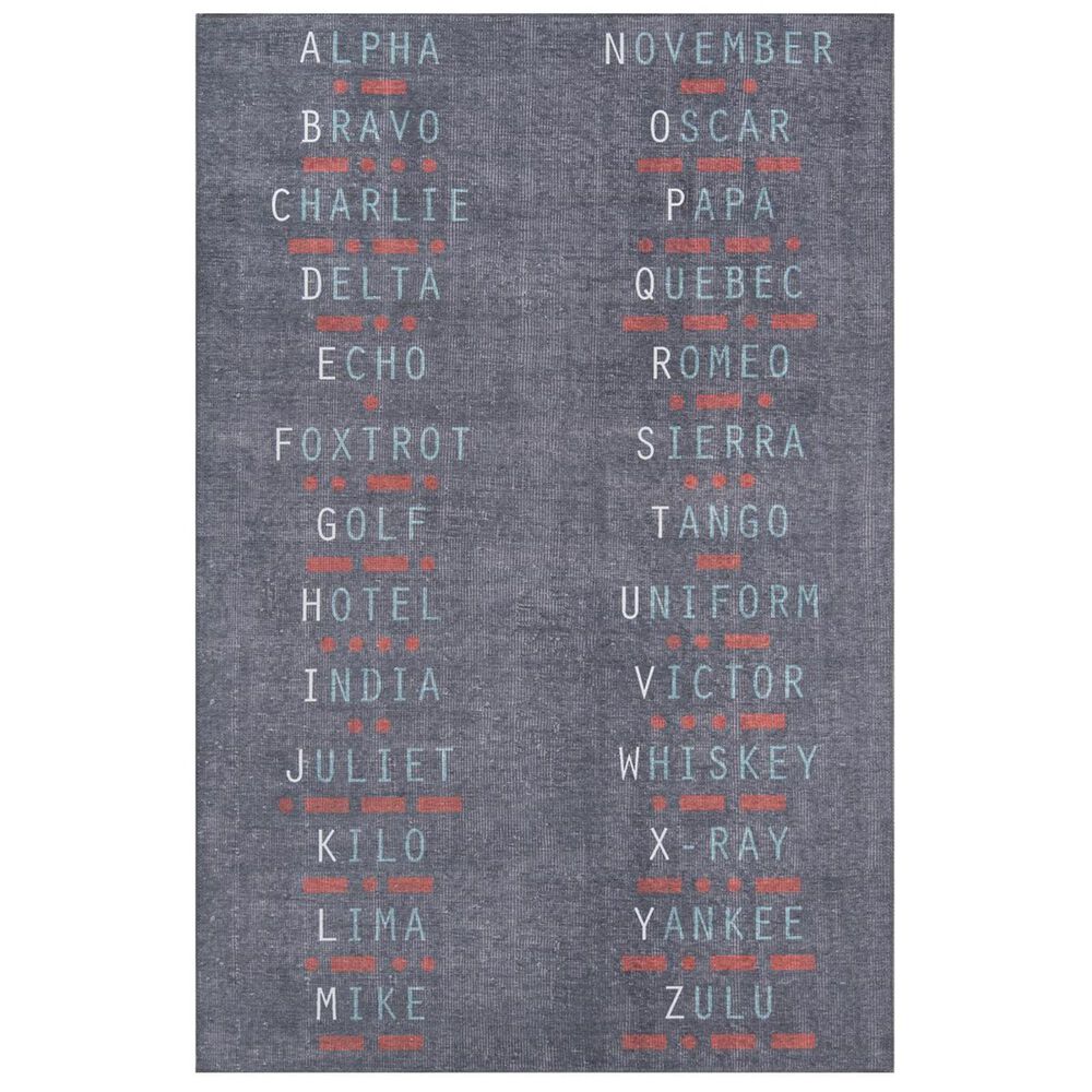 Novogratz District DIS-02 5" x 7"6" Charcoal Area Rug, , large