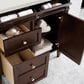 James Martin Vanities Brittany 36" Single Bathroom Vanity in Burnished Mahogany with 3 cm Lime Delight Quartz Top and Rectangular Sink, , large