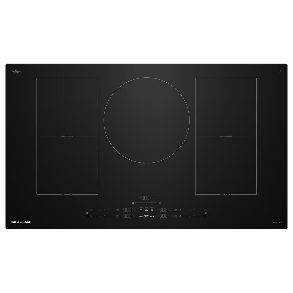 KitchenAid 2-Piece Kitchen Package with PrintShield Stainless Steel 30" Smart Combination Wall Oven and Black 36" Induction Cooktop, , large