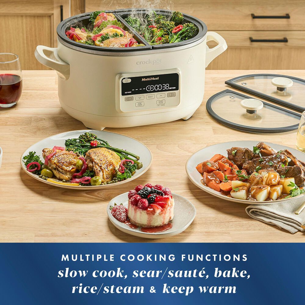 Crock-Pot 7.4-Quart MultiMeal Multicooker and Programmable Slow Cooker in Oat Milk, , large