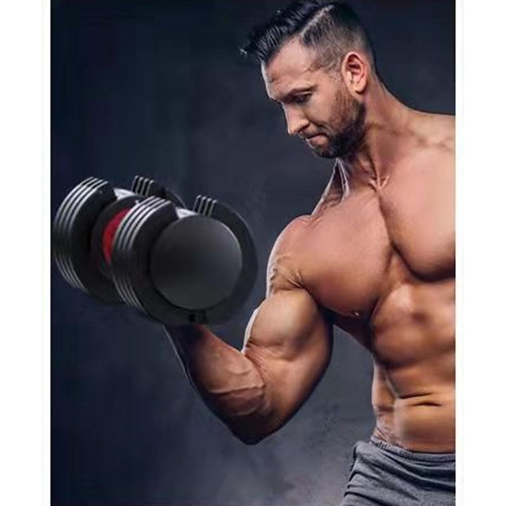 Lifesmart 110 Lb. Adjustable Dumbbell Set in Black, , large