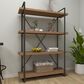 Maple and Jade 4-Shelf Industrial Shelving Unit in Rustic Distressed Brown and Black, , large