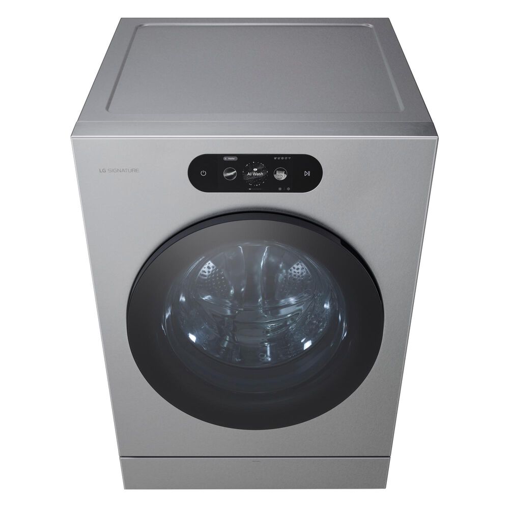 LG 5.8 Cu. Ft. Mega Capacity Smart Front Load Washer in Brushed Platinum Steel, , large