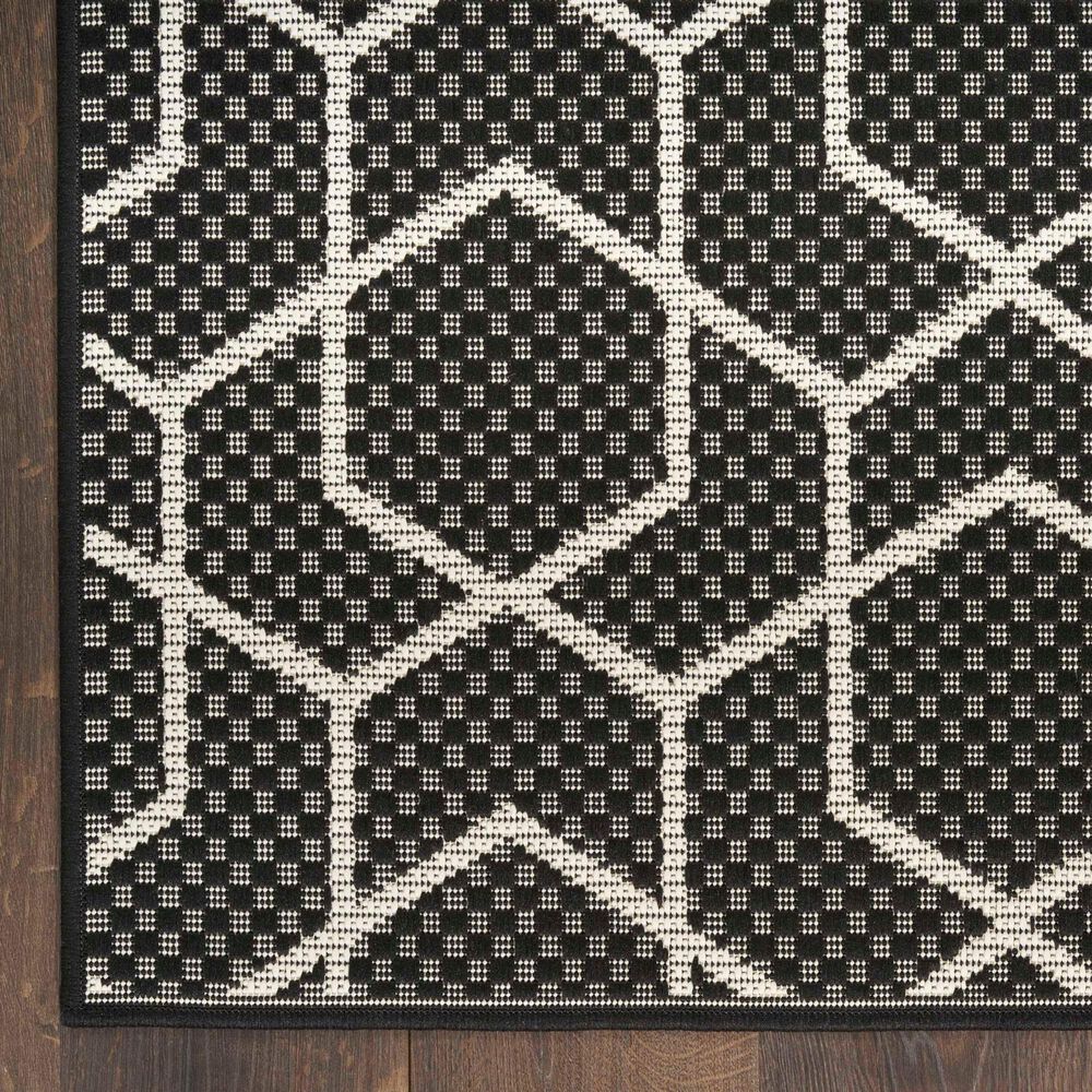 Nourison Horizon HOZ01 Black 3&#39; x 5&#39; Indoor/Outdoor Area Rug, , large