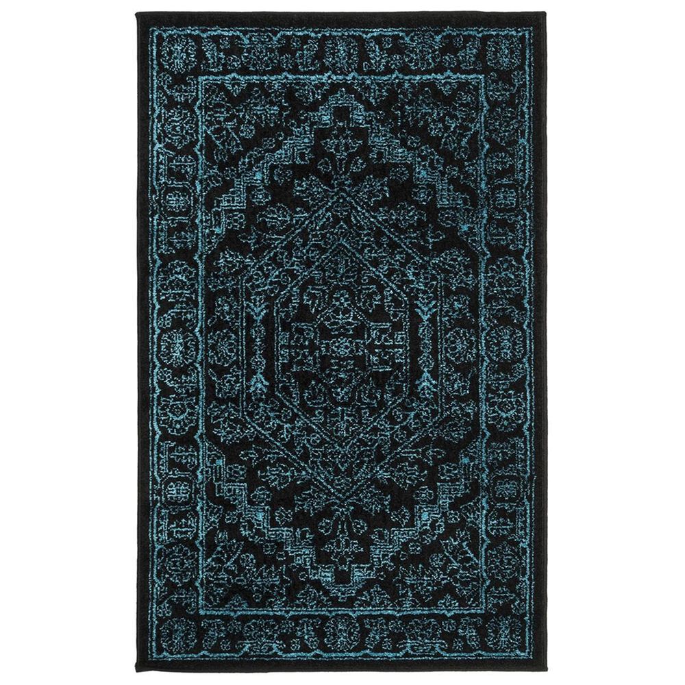 Safavieh Adirondack ADR108K 3' x 5' Black and Teal Area Rug, , large