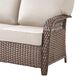 Hearth and Haven Outdoor Sofa with T-back Cushions and Brown Wicker in Beige, , large