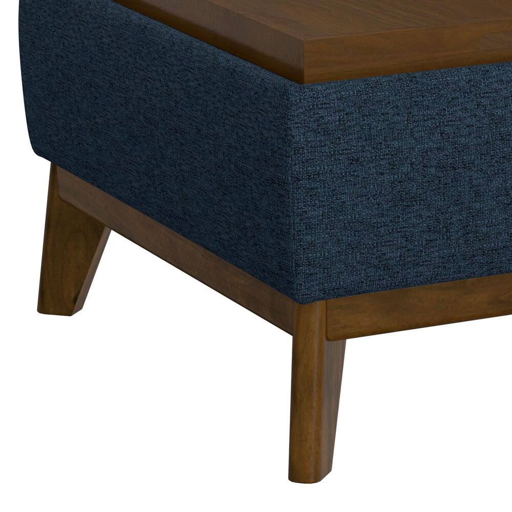Emerald Home Furnishings Aria Storage Ottoman with Tray in Navy Storm, , large
