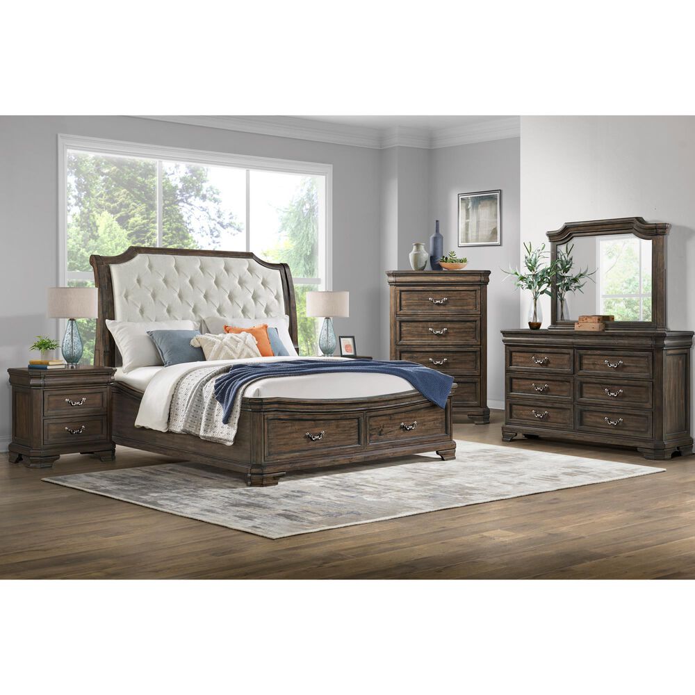 New Heritage Design Lyndhurst Dresser Mirror in Walnut Brown, , large