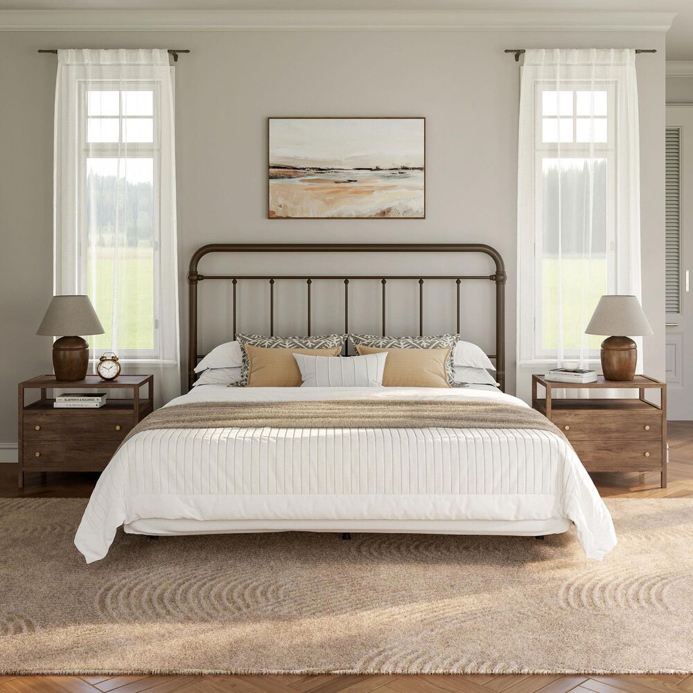 Richlands Furniture Kirkland King Slat Metal Bed in Dark Bronze, , large