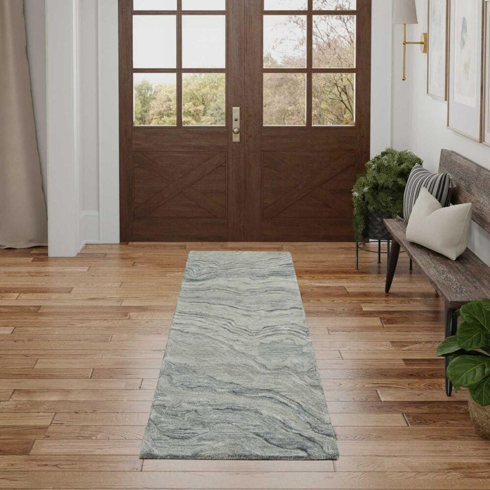 Nourison Graceful 2&#39;3&quot; x 7&#39;6&quot; Blue Runner, , large