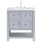 James Martin Vanities Breckenridge 30" Single Bathroom Vanity in Serenity Blue with 3 cm Arctic Fall Solid Surface Top and Rectangular Sink, , large