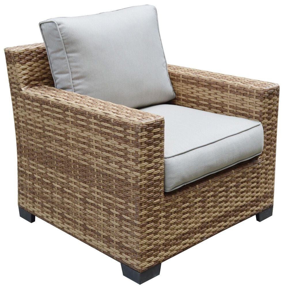 Plank and Hide Laredo Lounge Chair in Abigail Linen and Light Brown, , large