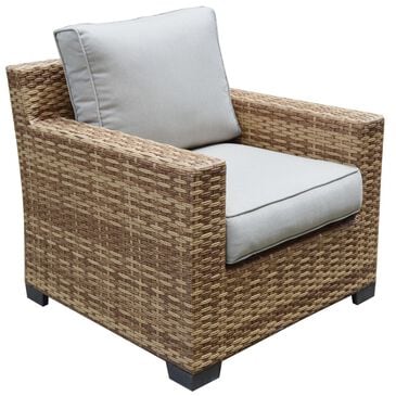 Plank and Hide Laredo Lounge Chair in Abigail Linen and Light Brown, , large