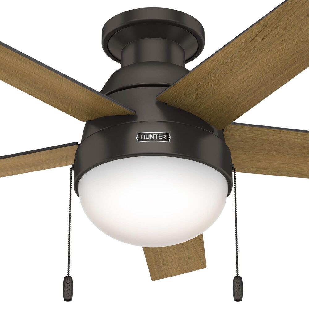 Hunter Anslee Low Profile 46&quot; Ceiling Fan with LED Lights in Premier Bronze, , large
