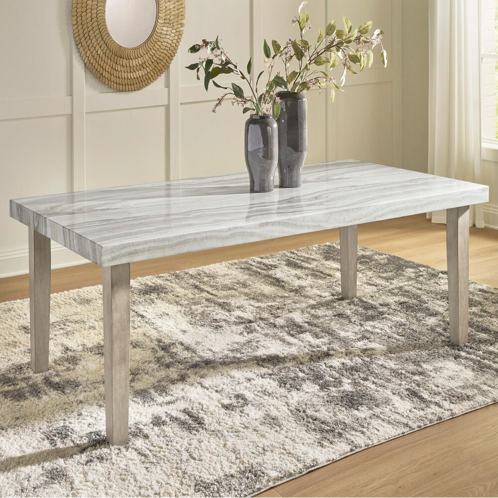 Ashley Larawyn Dining Table in Bisque, White and Gray - Table Only, , large